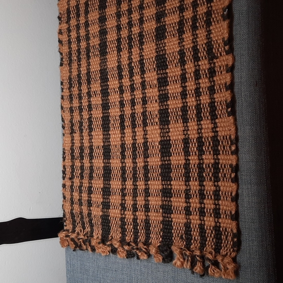 Placemat Tablemat Woven Jute Black Tan 12.5" x 20.5" Pet Bowl Mat - Picture 2 of 5